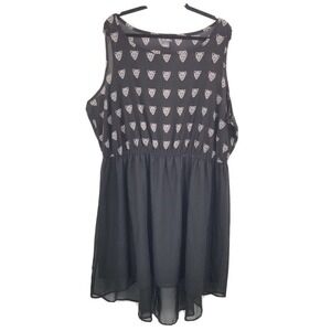 Dots leopard print high low dress womens plus size 24 black sleeveless blousan